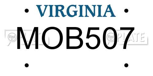 MOB507 Virginia License Plate