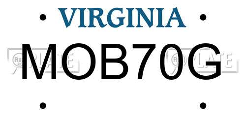 MOB70G Virginia License Plate