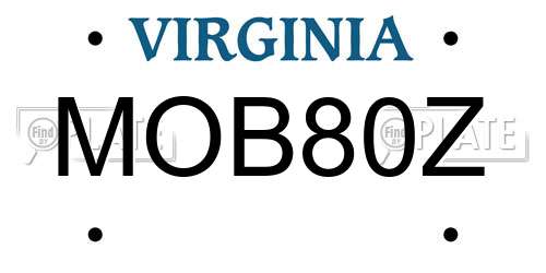 MOB80Z Virginia License Plate