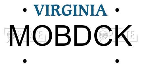 MOBDCK Virginia License Plate