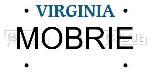MOBRIE Virginia License Plate