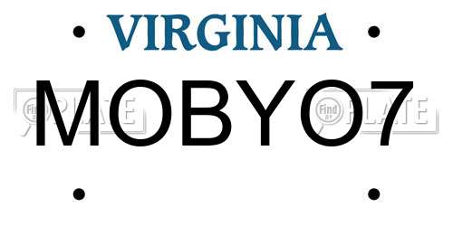 MOBYO7 Virginia License Plate