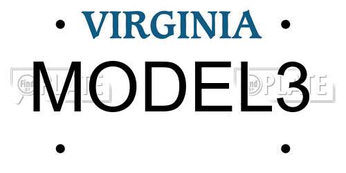 MODEL3 Virginia License Plate
