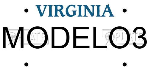 MODELO3 Virginia License Plate