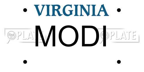 MODI Virginia License Plate