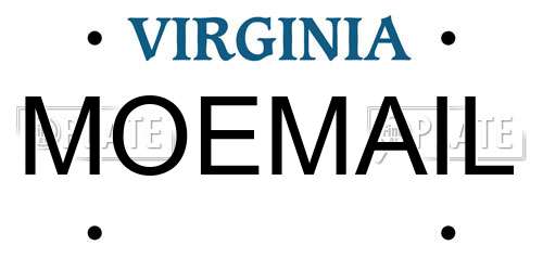 MOEMAIL Virginia License Plate