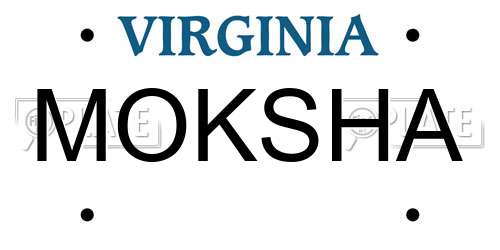 MOKSHA Virginia License Plate
