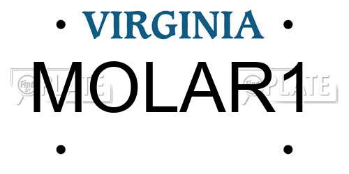 MOLAR1 Virginia License Plate