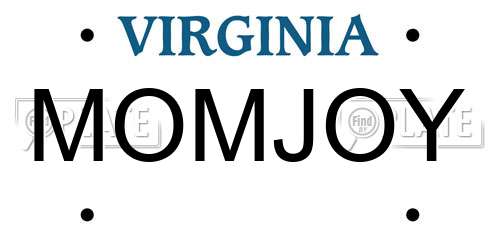 MOMJOY Virginia License Plate