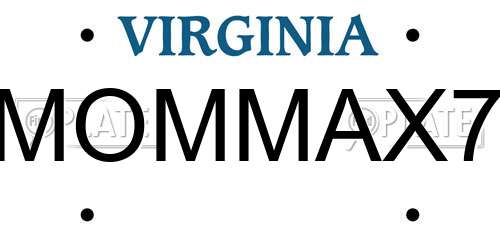 MOMMAX7 Virginia License Plate