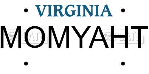 MOMYAHT Virginia License Plate