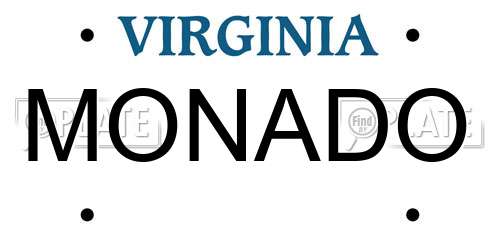 MONADO Virginia License Plate