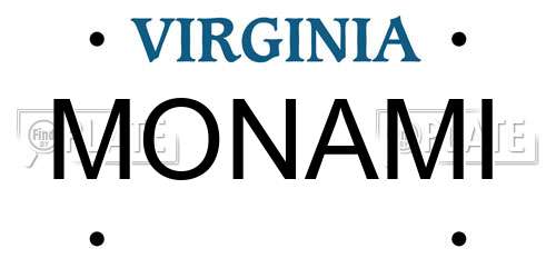 MONAMI Virginia License Plate