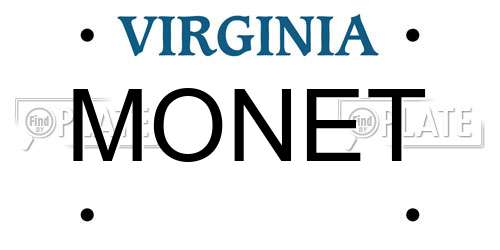 MONET Virginia License Plate