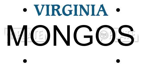 MONGOS Virginia License Plate