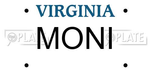 MONI Virginia License Plate