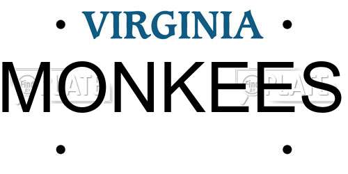 MONKEES Virginia License Plate