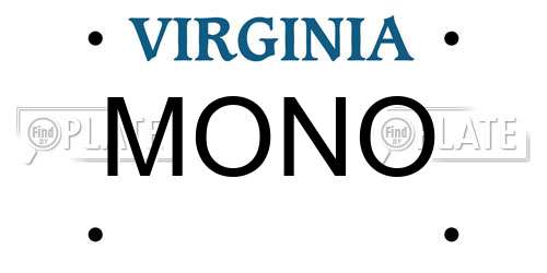 MONO Virginia License Plate