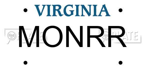 MONRR Virginia License Plate