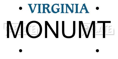 MONUMT Virginia License Plate