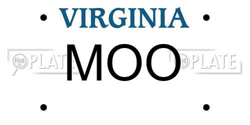 MOO Virginia License Plate