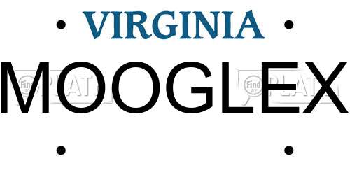 MOOGLEX Virginia License Plate