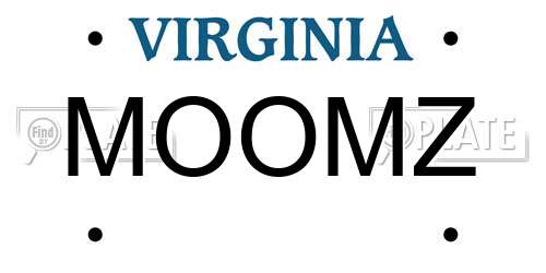 MOOMZ Virginia License Plate