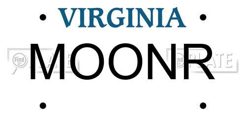 MOONR Virginia License Plate