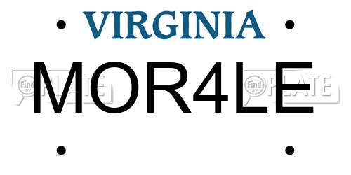 MOR4LE Virginia License Plate
