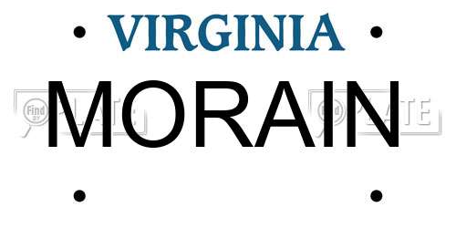 MORAIN Virginia License Plate