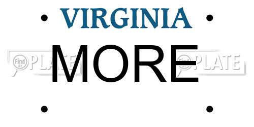 MORE Virginia License Plate