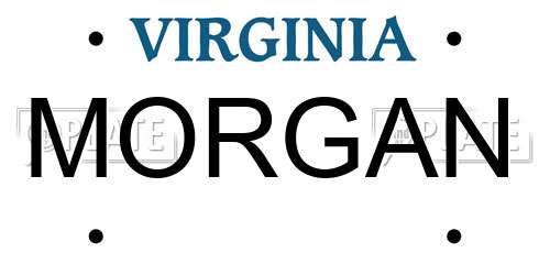 MORGAN Virginia License Plate