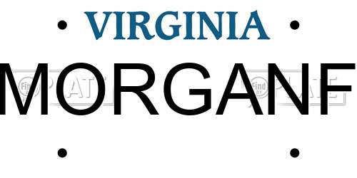 MORGANF Virginia License Plate