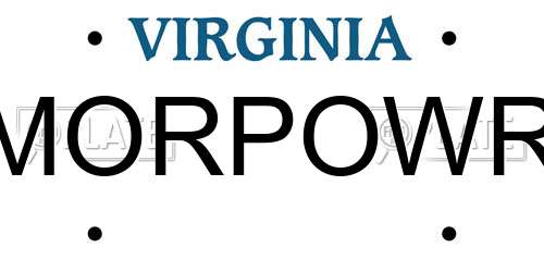 MORPOWR Virginia License Plate