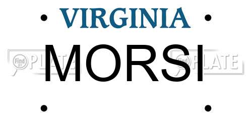 MORSI Virginia License Plate