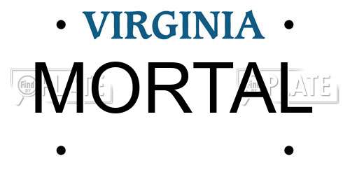 MORTAL Virginia License Plate