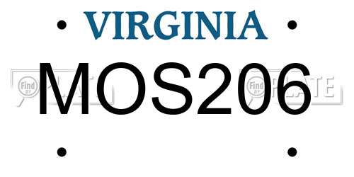 MOS206 Virginia License Plate