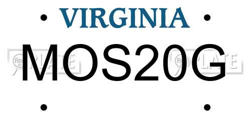 MOS20G Virginia License Plate