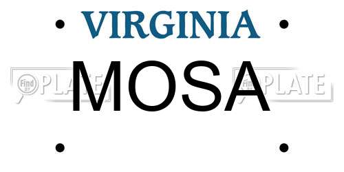 MOSA Virginia License Plate