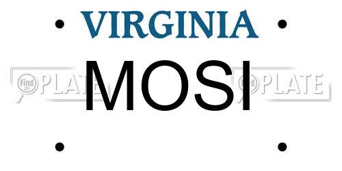 MOSI Virginia License Plate