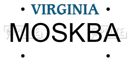 MOSKBA Virginia License Plate