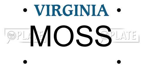 MOSS Virginia License Plate