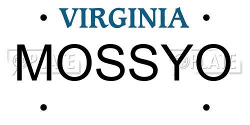 MOSSYO Virginia License Plate