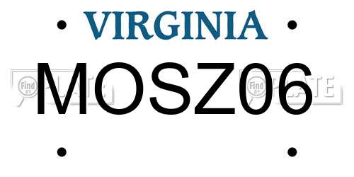 MOSZ06 Virginia License Plate