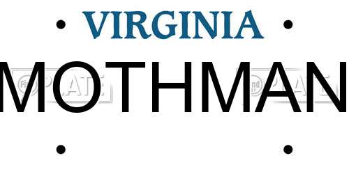 MOTHMAN Virginia License Plate