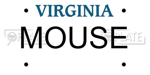 MOUSE Virginia License Plate
