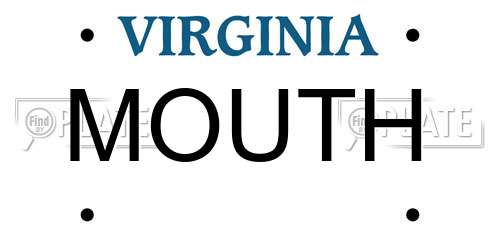 MOUTH Virginia License Plate