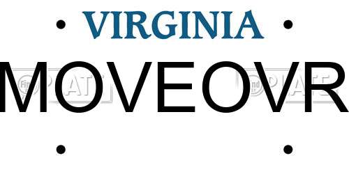 MOVEOVR Virginia License Plate