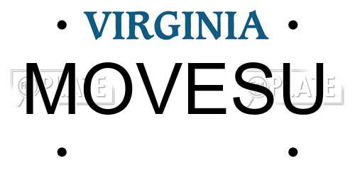 MOVESU Virginia License Plate