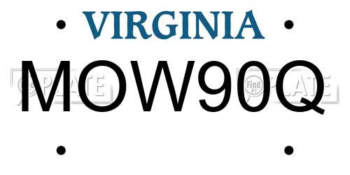MOW90Q Virginia License Plate